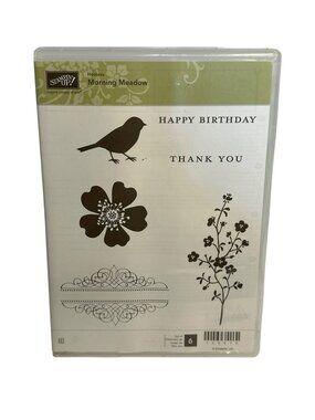 Pre-Used Stampin’ Up! Sale-A-Bration “Morning Meadow” 6-Pcs Cling Stamp Set Arts
